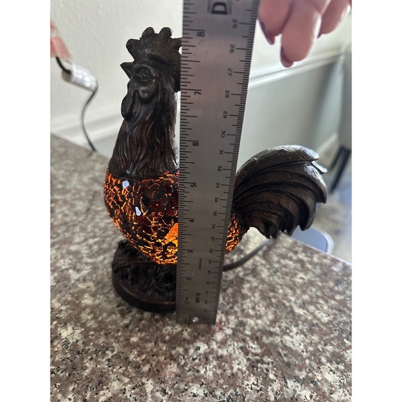 Mosaic Rooster Lamp Bronze Finish Country Farmhouse Accent Lighting‎ Decor EUC - Picture 6 of 7